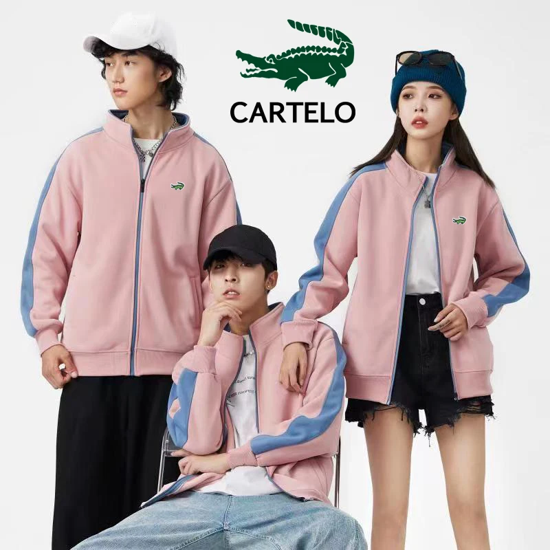 

Толстовка CARTELO на молнии для мужчин и женщин, утепленная Спортивная кофта с вышивкой, с воротником-стойкой, на осень/зиму