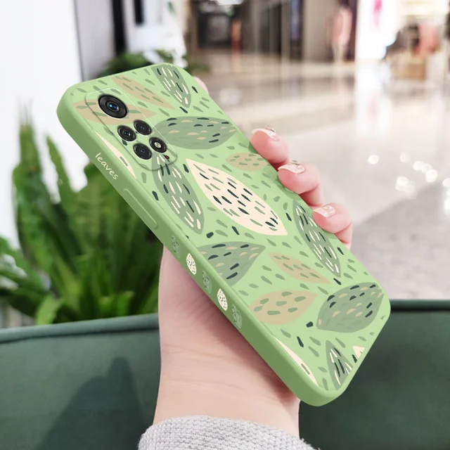 Verdant Green Leaf Phone Case For Xiaomi Redmi Note 11 11S 11T 10 10A 10T 10S 9T 9 8 7 Pro Plus 10C 9A 9C 9T 4G 5G Cover Light Green 2