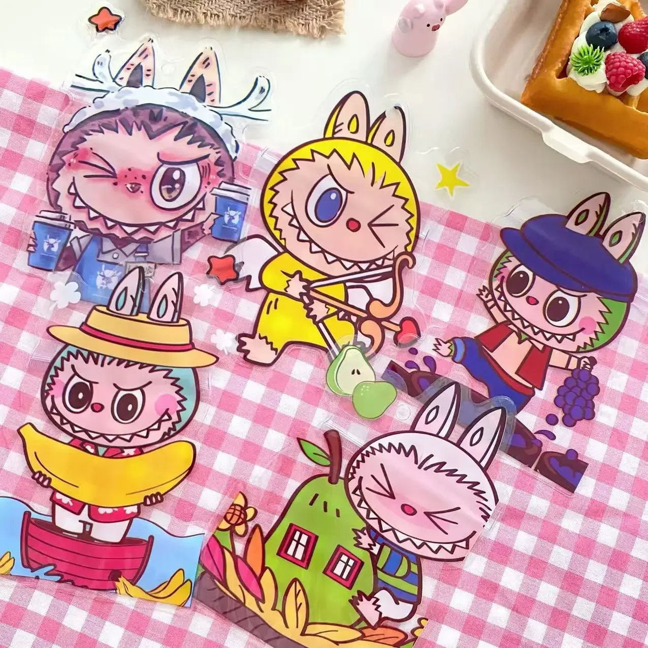 10pcs/set Small Zipper Plastic Bag Laser Pouch Zip Lock Pouch Kawaii Labubu Packaging Cookie Cigar Bags with Clear