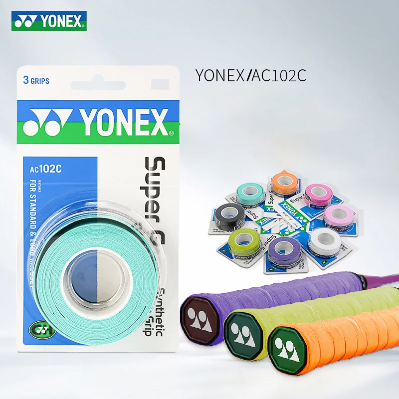 Yonex Racket Grip Tape Anti Slip Super Overgrip Absorbent Breathable Tennis Overgrip Keel Hand Glue Antiskid Belt 3 Pack racket grips