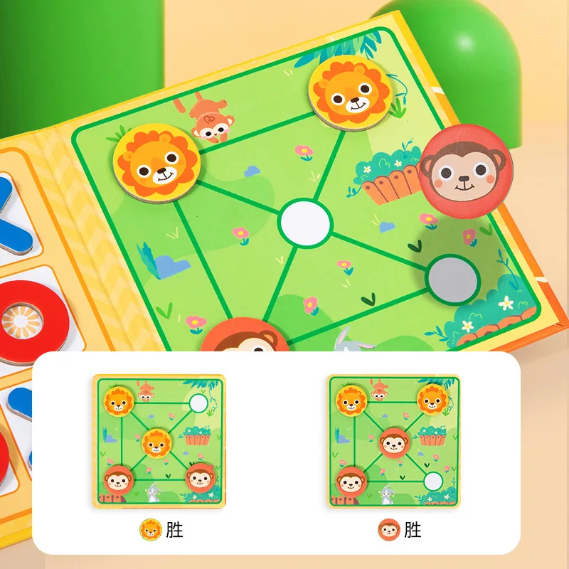 Children's Magnetic Tic-tac-toe Desktop Two-player Game Toys Baby Educational Thinking Training Chess Toys Early Education