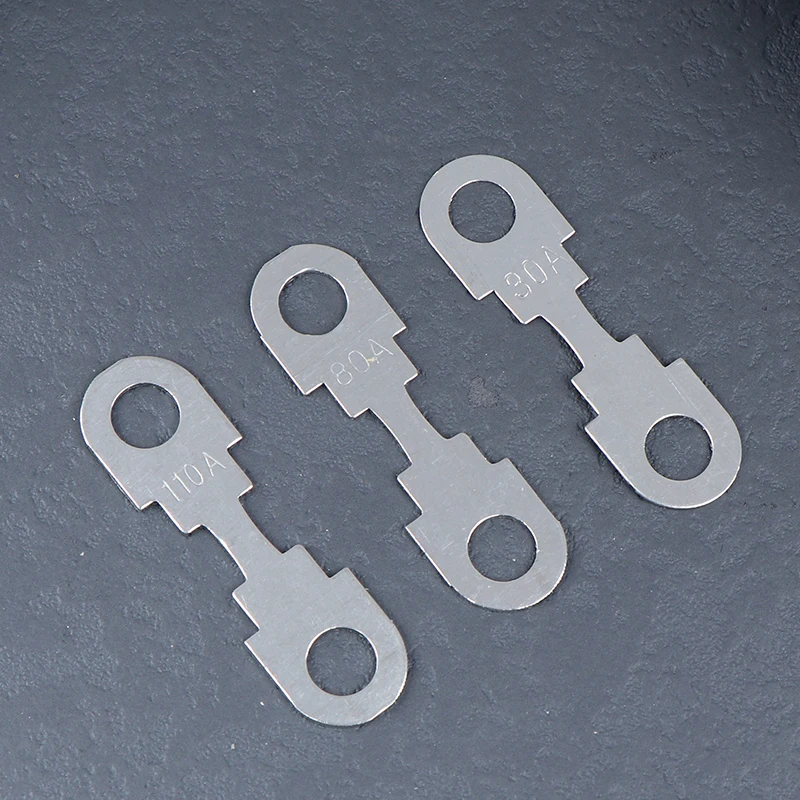 Automotive Car Flat Zinc Sheet Small Fuse Sheet 10Pcs 30A-150A 32VDC For Car Fuse Round Hole Insert Auto Parts