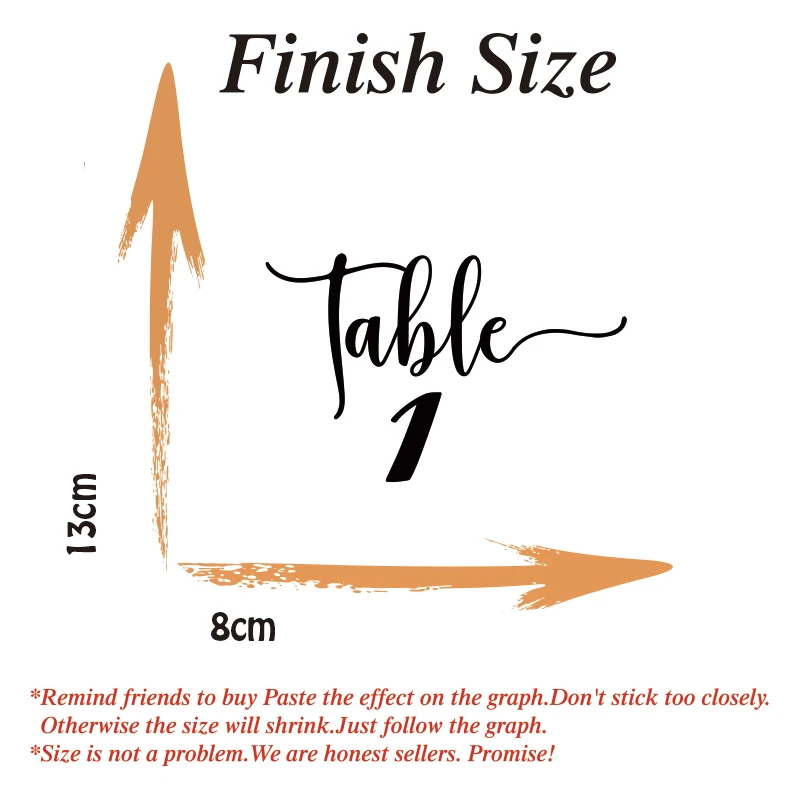 Table Number Sticker Wedding Reception Vinyl Decal Numbers for Table Plans, Photo Frame, Bottles, Card, Candles, Vases