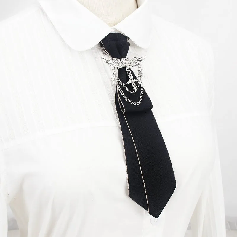 Ladies Bowknot Rhinestone Bow Tie for Collar Shirts