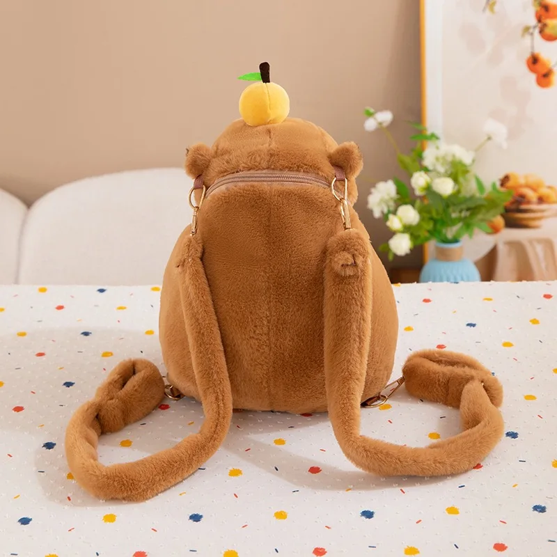 Capybara Plush Backpack Kawaii Fashion Plushie Doll Fur Bag Children's Bag Shoulder Bag Mini Knapsack Bags Gifts For Girlfriend