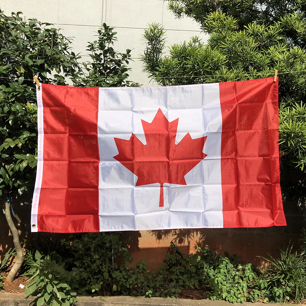 Z-One Flag Canada Flag 90X150Cm Canada National Flag Double Side Polyster Hanging Great Canadian Flag Decoration Banner