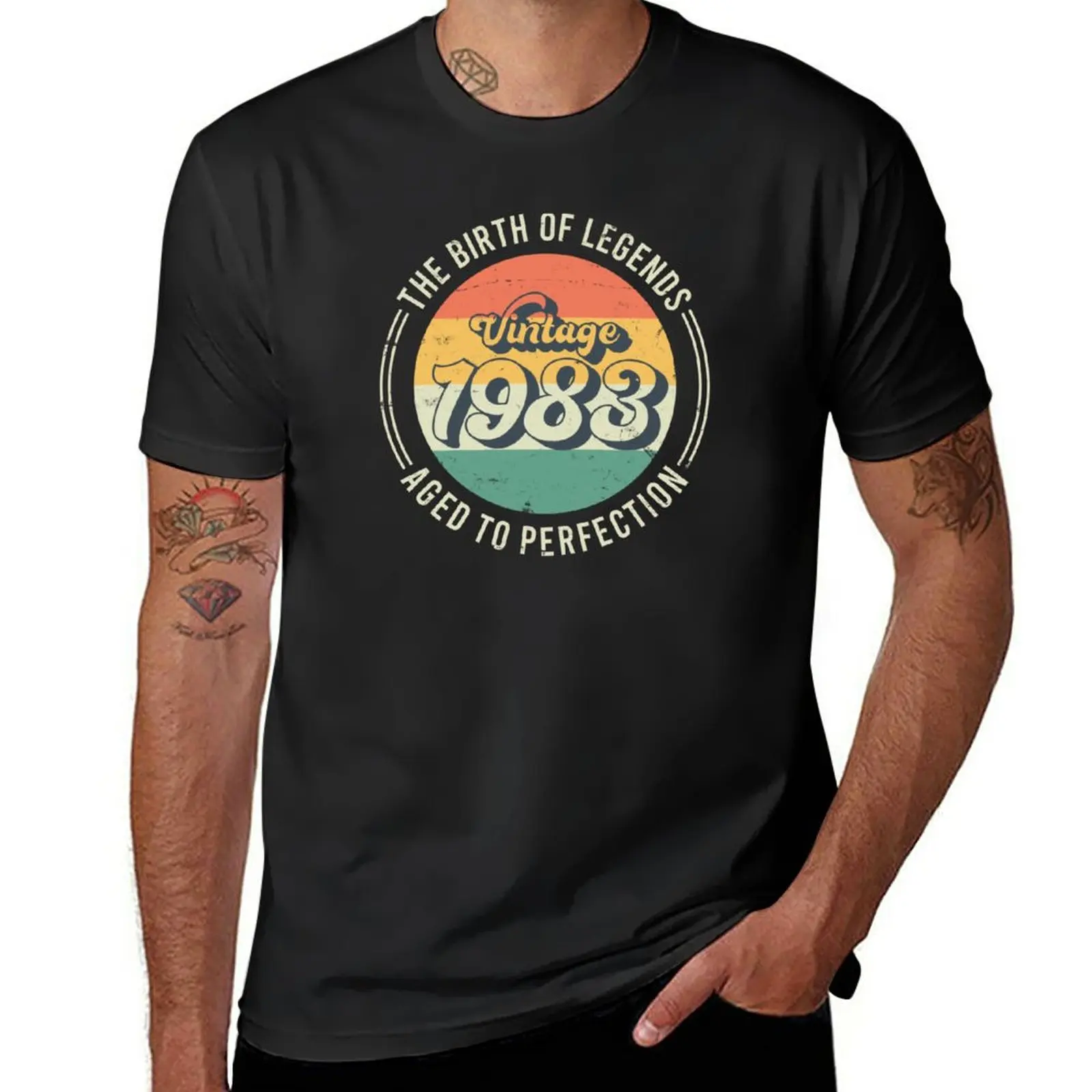 

New Vintage 1983, 40th Birthday The Birth Of Legends T-Shirt hippie clothes plus size tops Short t-shirt men graphic t shirts