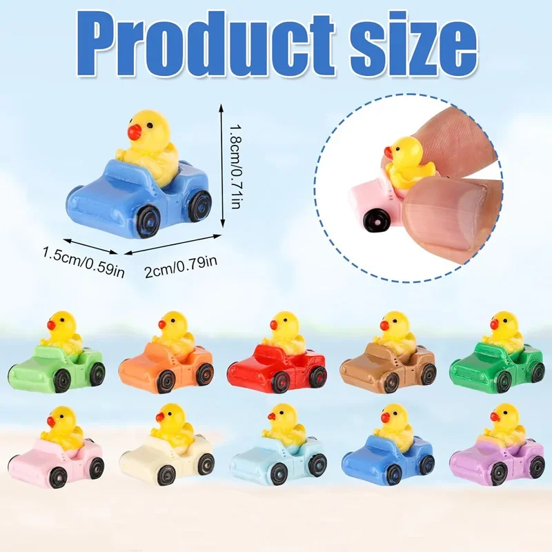 10/20/50pcs Mini Resin Ducks in Car Figurines, Cute Fairy Animals Miniatures, Micro Landscape DIY Craft Home Decoration Supplies 2