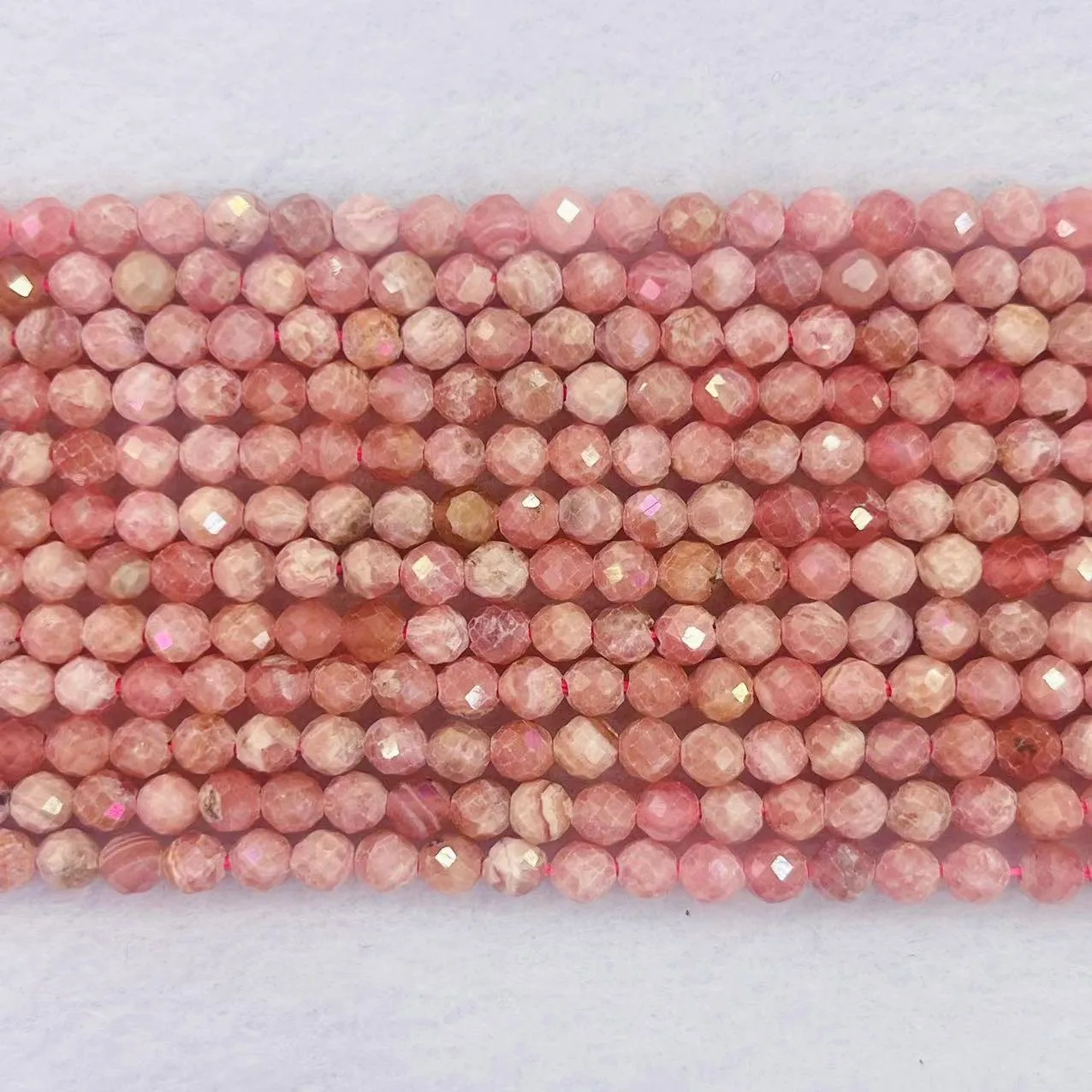 Top Grade Natural Rhodochrosite Round Beads 4MM Noble Pink Section Rhodonite Stone Argentina Raw Ore Dialogite Gem DIY Jewelry