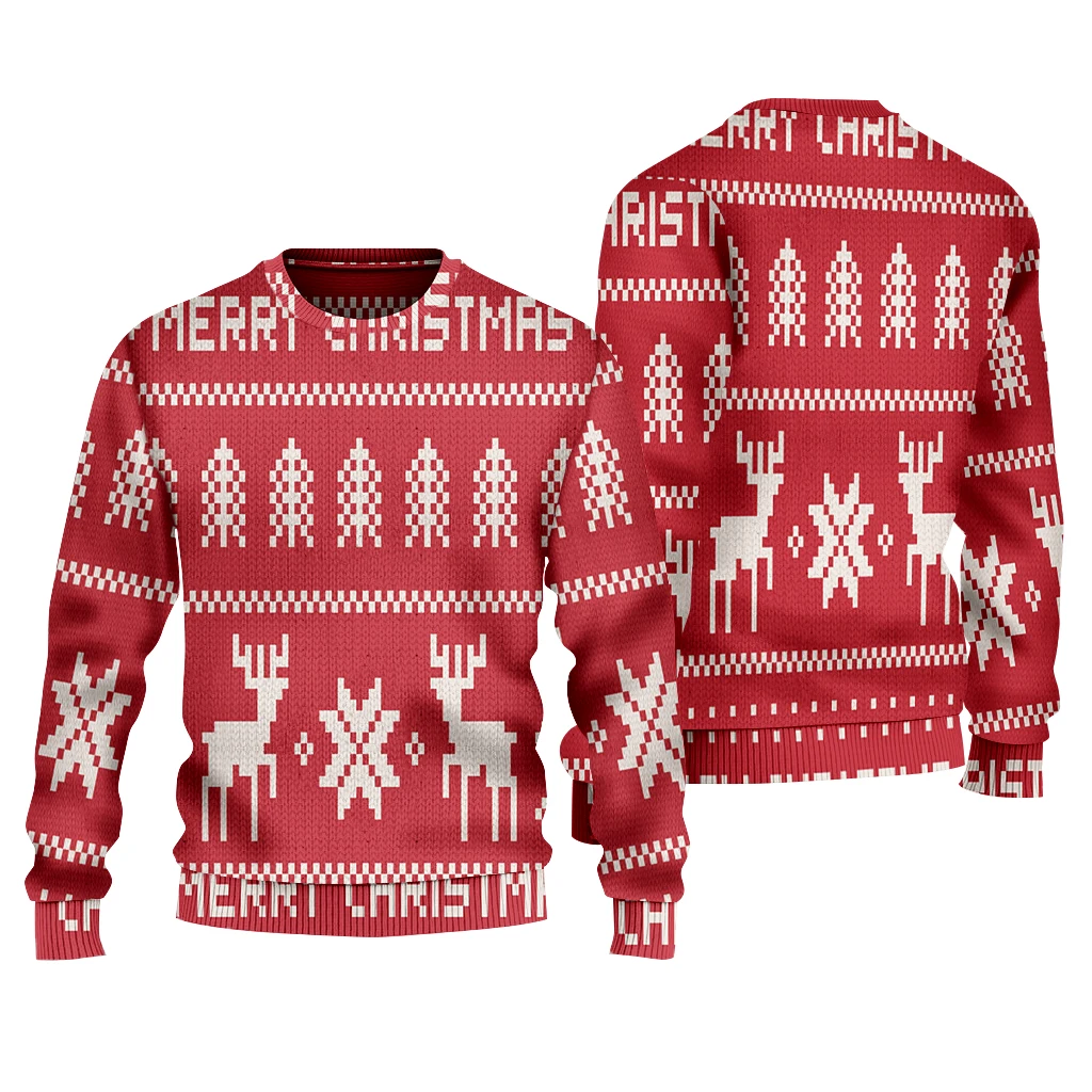 thumbnail image 1 of Suéter suelto con estampado 3D de Papá Noel, suéter navideño europeo y americano, suéter personalizado de comercio exterior, 1 of 4