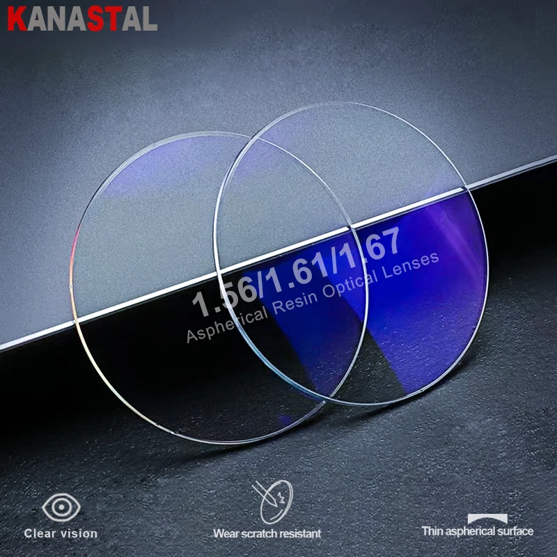

Eyeglass Lense Customized Prescription Optical Blue Light Blocking 1.56 1.61 1.67 Resin Aspheric Myopia Reading Glasses Lenses