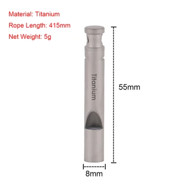 Ultralight Titanium Emergency Whistle with Cord Outdoor Survival Camping Hiking Exploring Camping Whistle 4