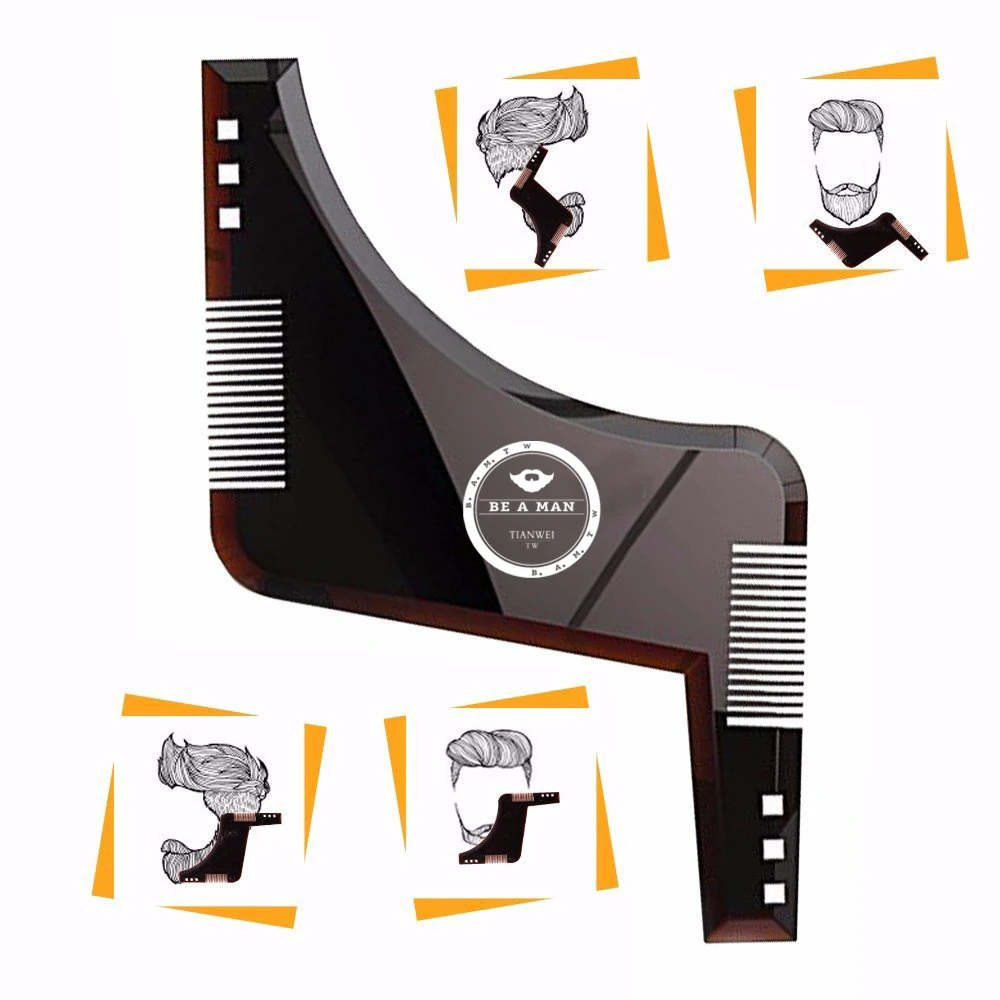 

New Fashion Beard Styling Shaping Template Comb New Barber Tool Symmetry Trimming Shaper Stencil 3 Colors Optional