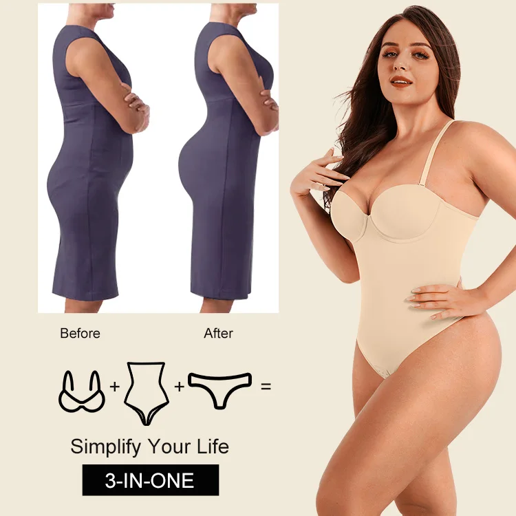 HEXIN Bodysuit Shapewear Women's Faja Body Shapers Low Back Tummy