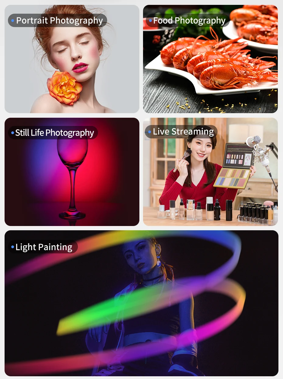 VL66 RGB Video Light 2500-6500K CCT 360° Rotatable 2000mAh Full Light with 1/4 S