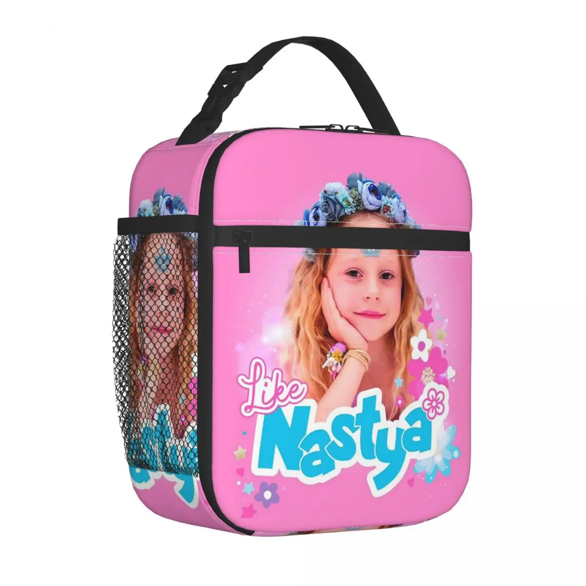 Cute Like Nastya Insulated Lunch Bag Portable Kawaii Cartoon Lunch Container Thermal Bag Tote Box Beach Outdoor Men Women