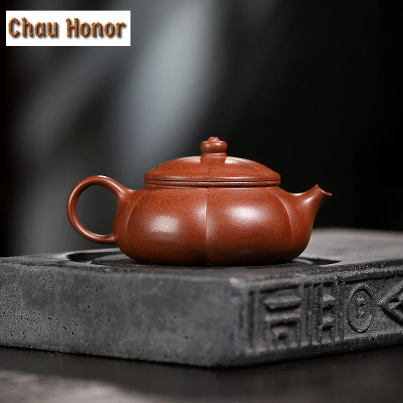 180ml Ancient Yixing Purple Clay Teapots Handmade Plum Blossom Cold River Pot Raw Ore Mud Kettle Zisha Tea Set Ornaments Gifts