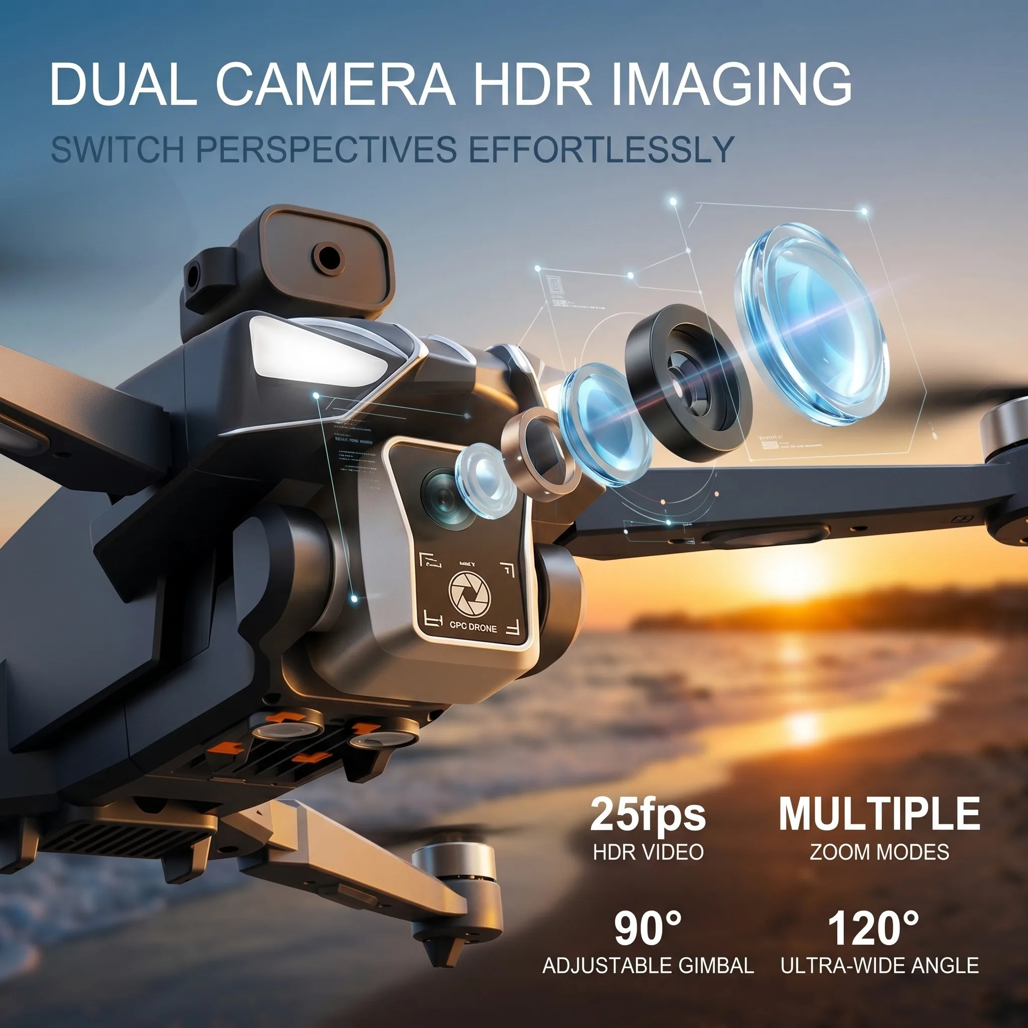 รูปสินค้า โดรน 8K หลบหลีกสิ่งกีดขวาง ถ่ายภาพพาโนรามา
