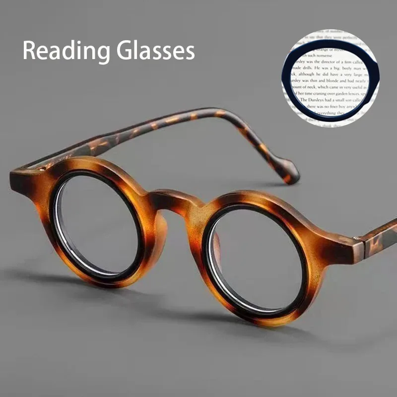 Enhanced Blue Light Blocking Round Reading Glasses for Men - High-Quality Lens Options