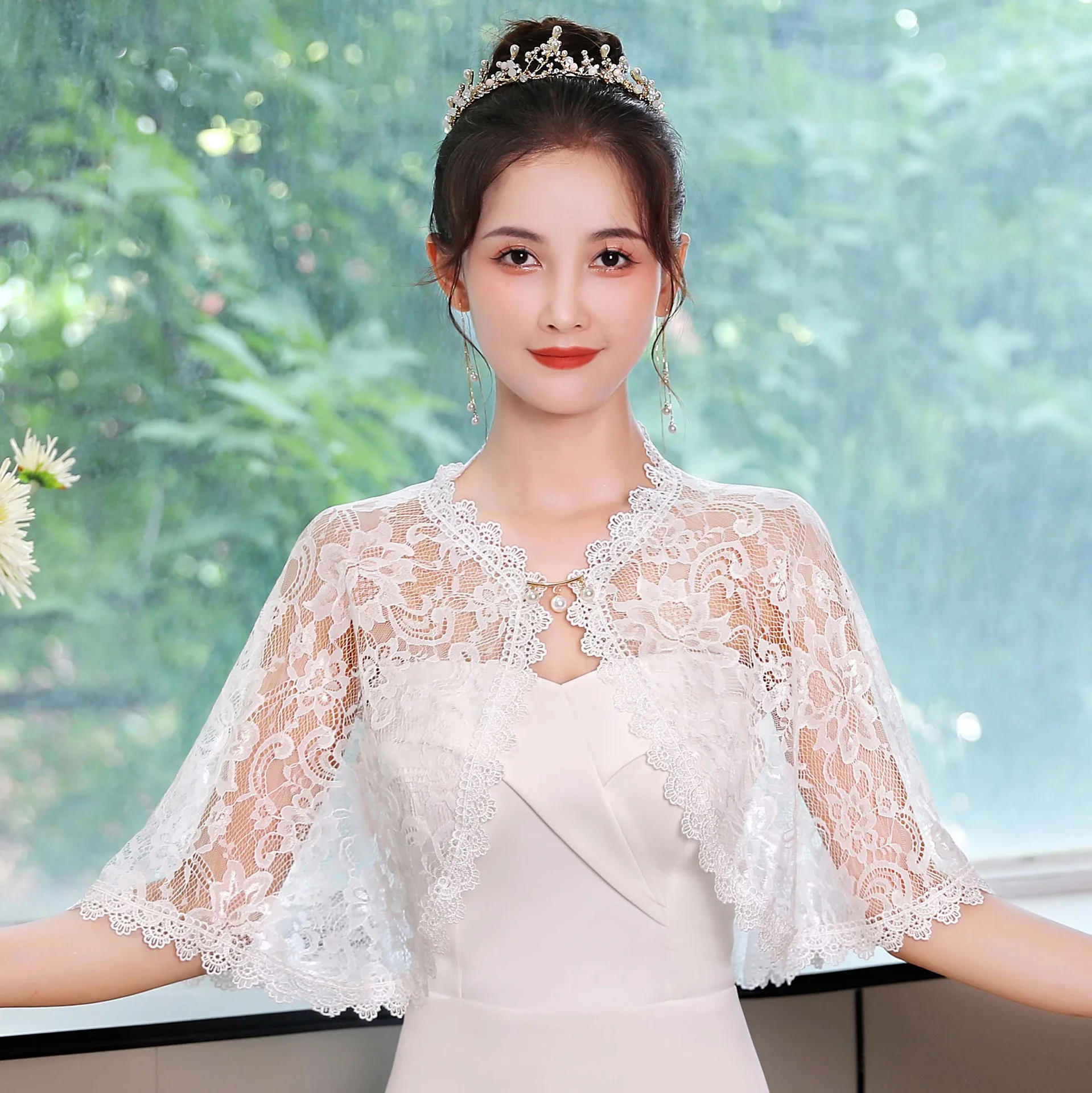 Chal Para Mujer Chal Nupcial Elegante Para Bodas Con Encaje Floral, Estilo  Chal Para Boda, image size:1919x1920