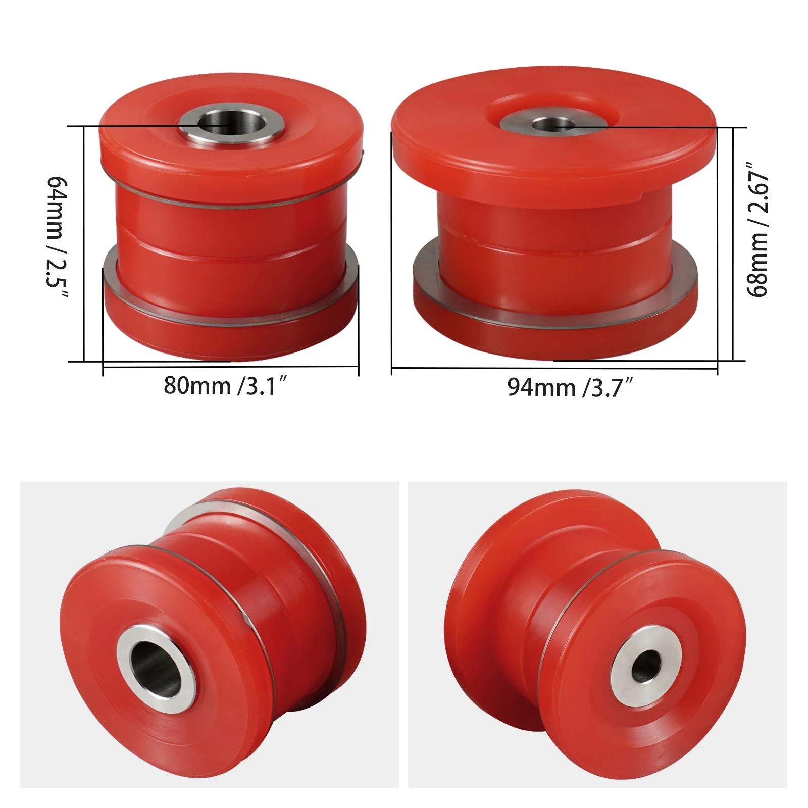 BEVINSEE Polyurethane Rear Subframe Frame Bushing Kit For BMW E46 for BMW X3 E83 Replace 33316770781 33316770783 33316770784 control arm bushings kit
