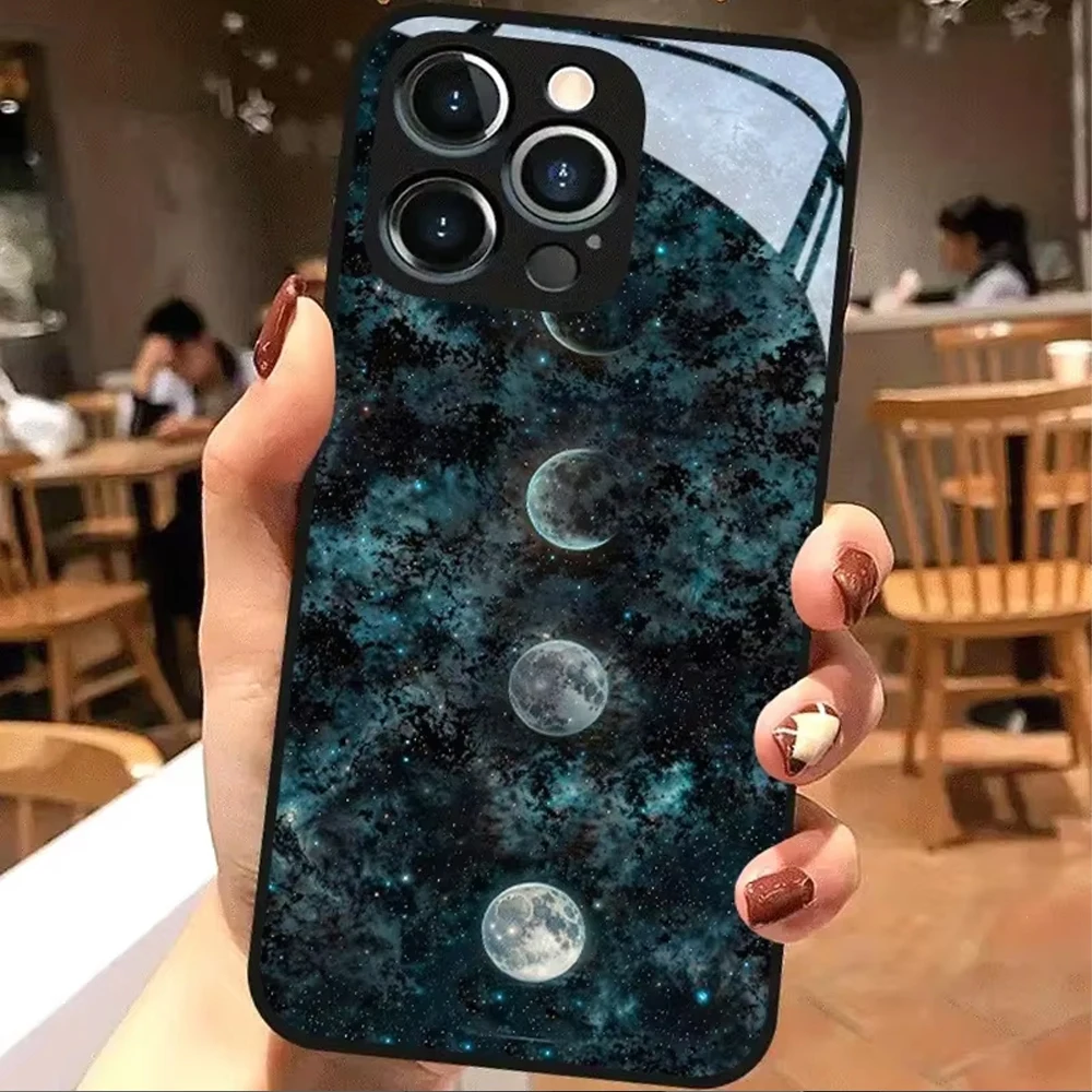 Lunar Phases Glass Frame Phone Case