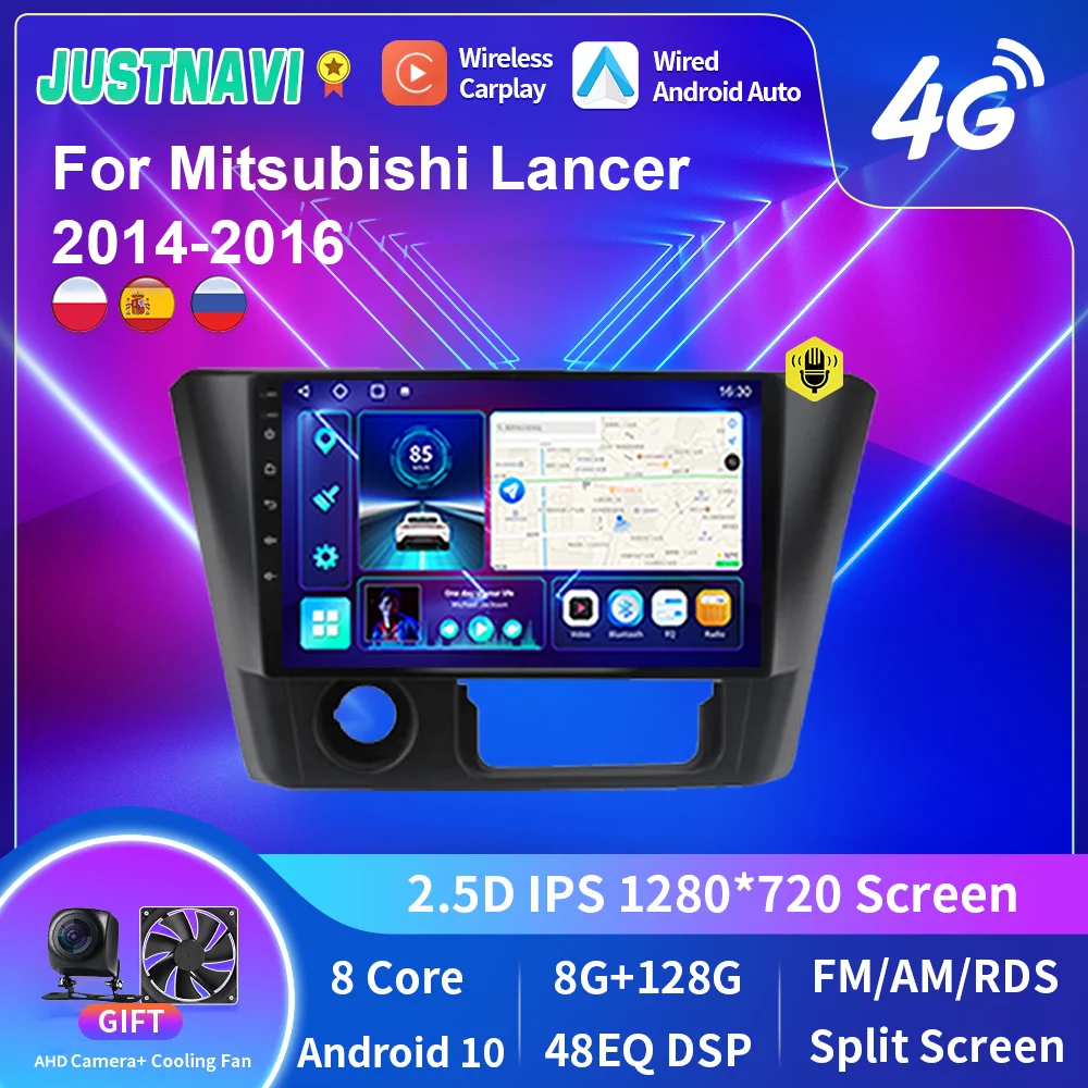 

JUSTNAVI Car Radio For Mitsubishi Lancer 2014-2016 Multimedia Video Player Navigation Carplay Android 2din DVD Stereo Head Unit