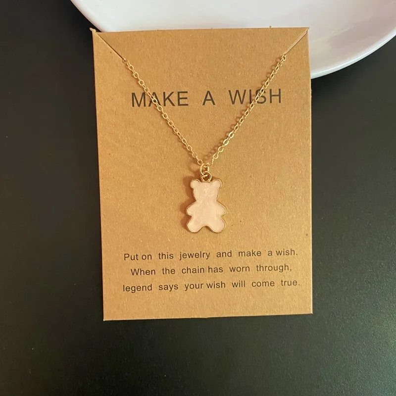 Korean Fashion Bear Necklace Women Girl Cute Bear Pendant Choker Collar Jewelry bear necklace