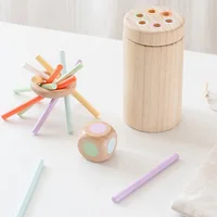 Children Steady Pick Up Wooden Sticks Board Game Color Matching Sensory Integration Training Kids Party Interactive Social Game 1