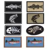 Fishbone Embroidery Patch Hook and Loop Fish Badge, Armband, Orangutan, Chest Strip Stick on Caps, Jacket, Backpack 1