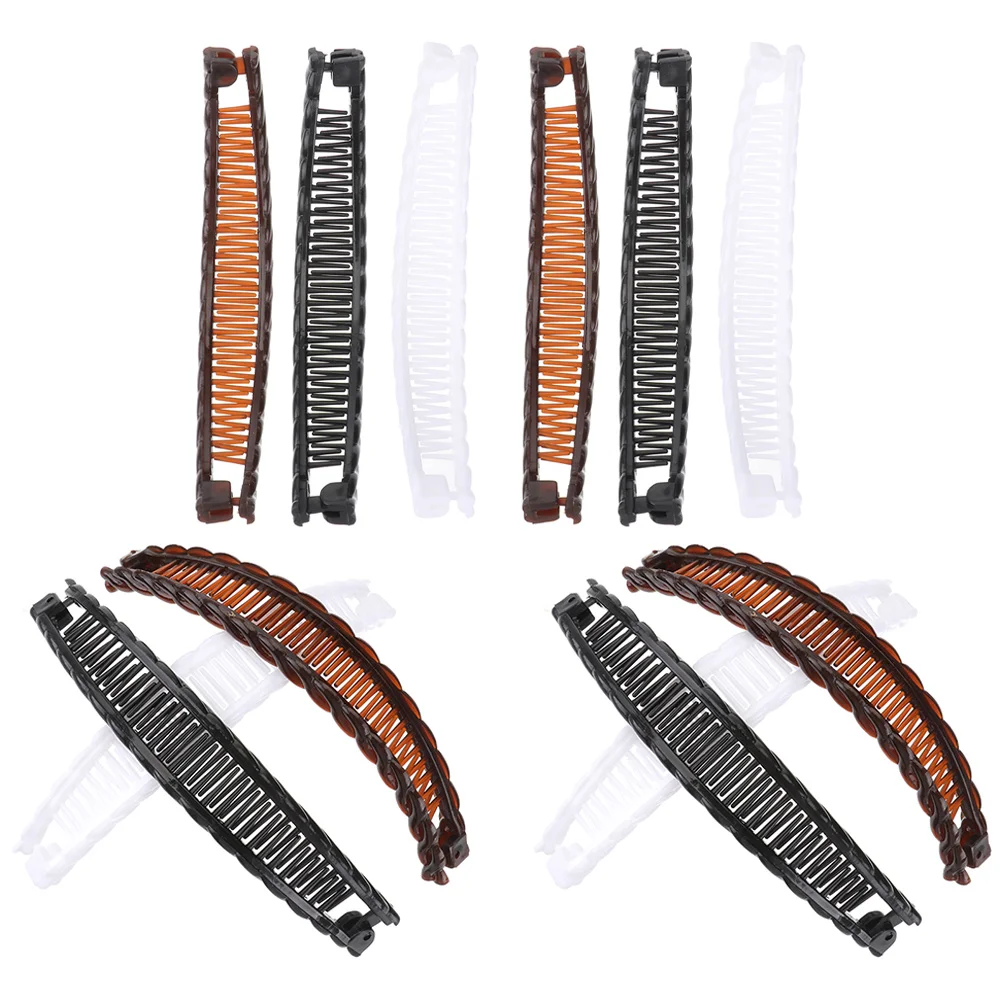 

12 Pcs Hair Clip Pin Banana Clips for Women Accessories Thick Eyelash Curly Fine Clamps Women's
