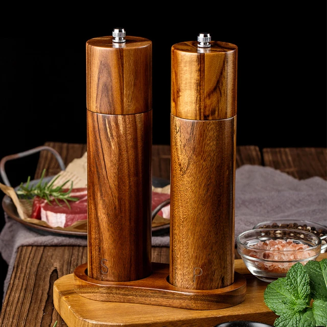 Premium Salt And Pepper Grinder Set Of 2 - Two Refillable