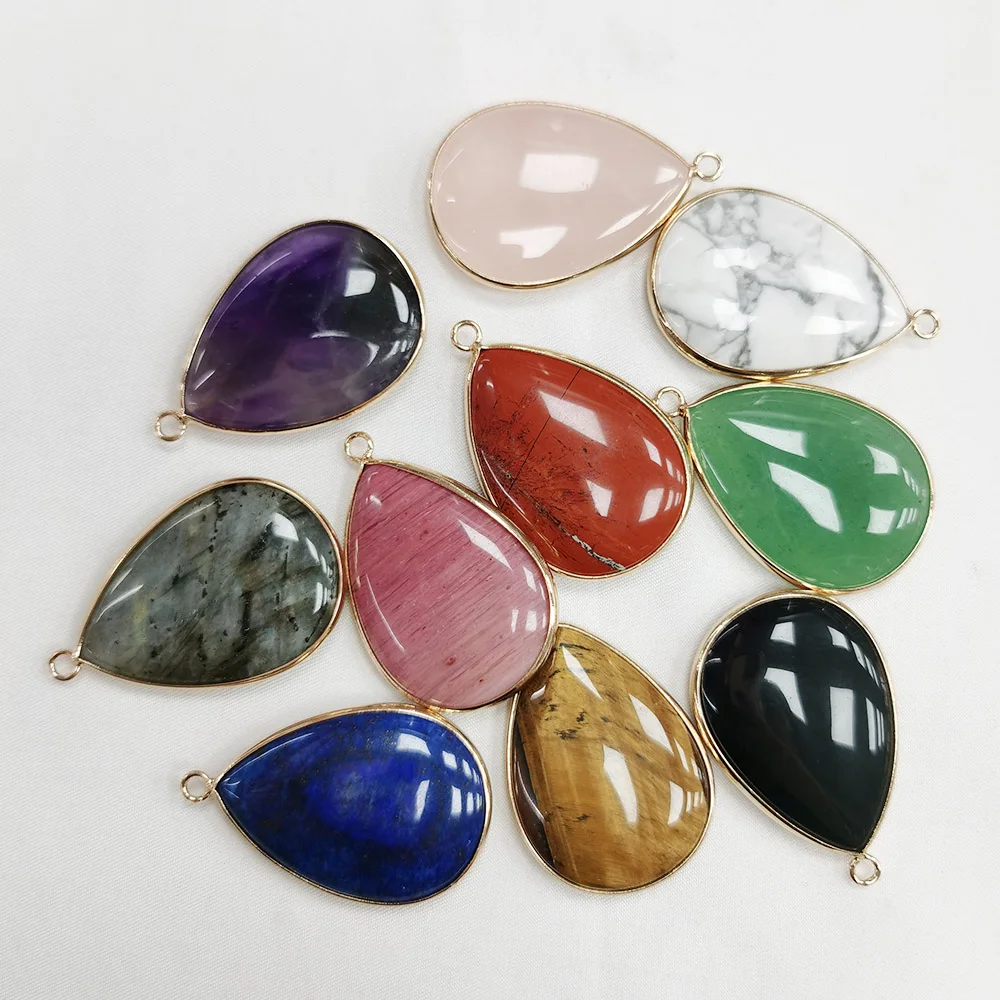

fashion Natural stone gem stone Amethyst Lapis lazuli Gold color Hemming Necklace Earrings Pendant Jewelry Accessories 10pc
