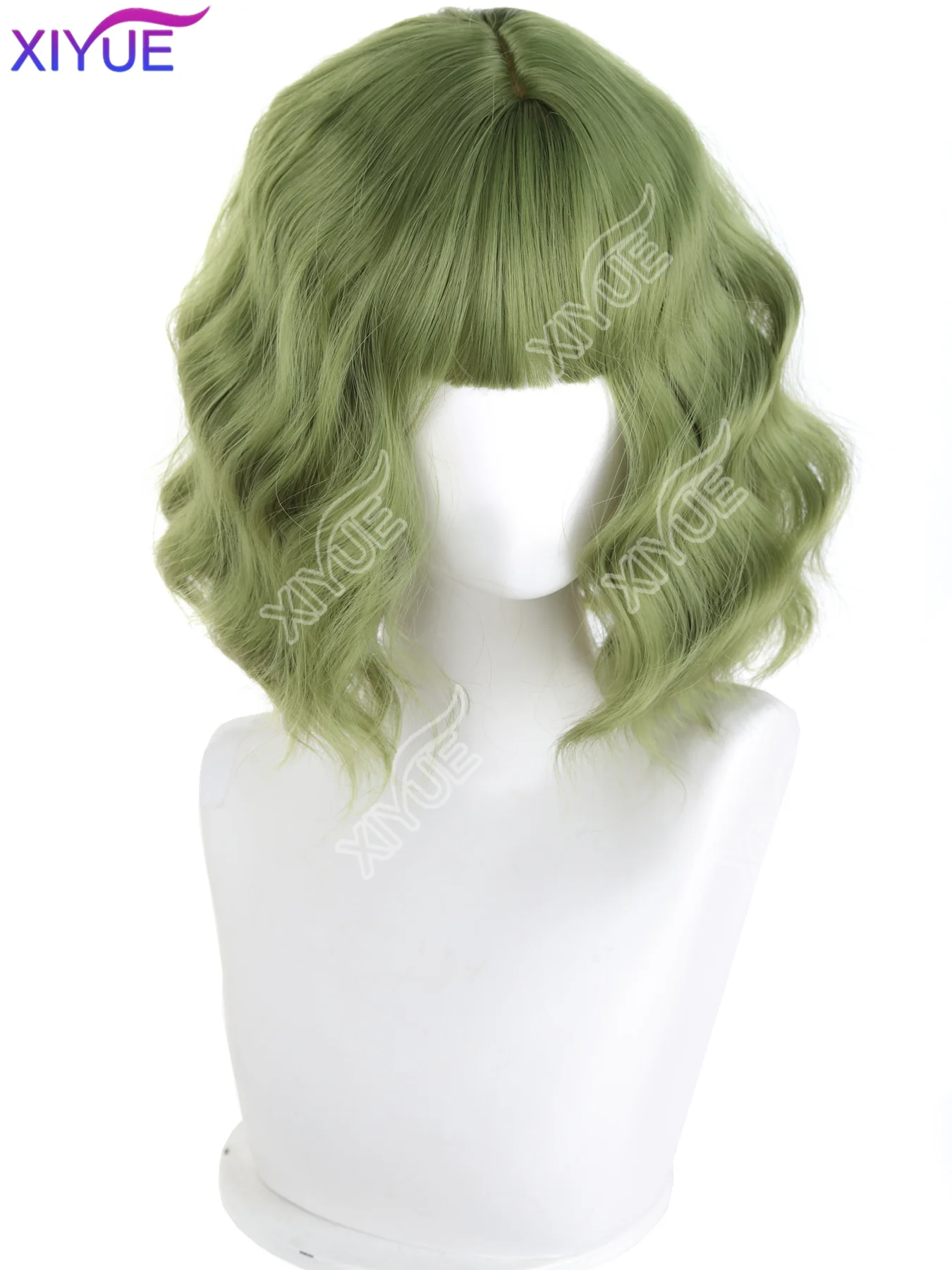 XIYUE green BOBO Synthetic Wigs Short Natural Wave Hair Wig For Women Party Daily High Density Heat Resistant