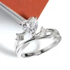 Serenity 1.24ct Heart Cut D Color Moissanite Rings Women Wedding Bridal With Certificate 100% S925 Sterling Silver Eternity Ring 2
