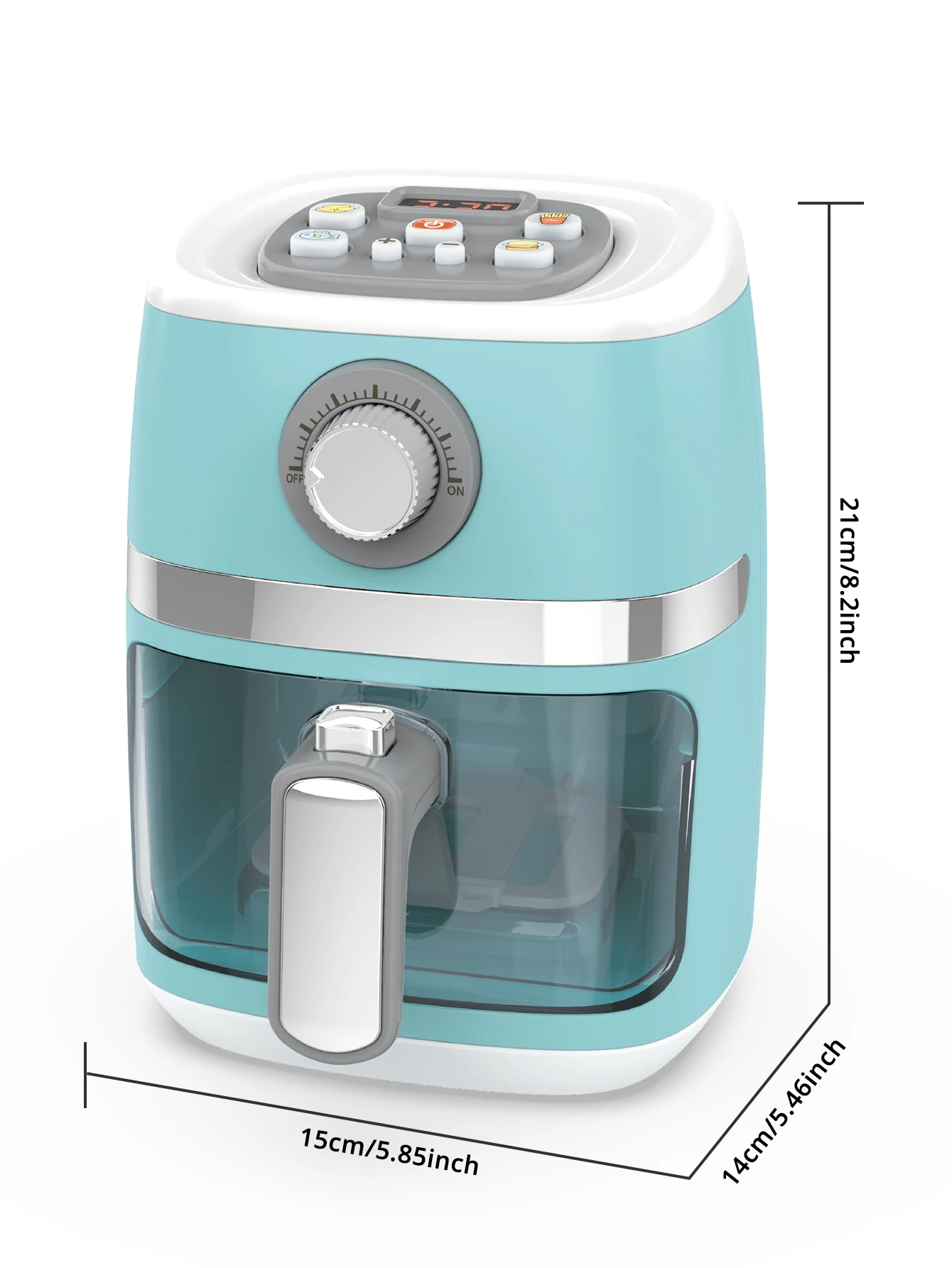 Air Fryer Kids Kitchen Playset Accessories Pretend Chef Cooking BBQ Game Play with Lights, Sounds 6