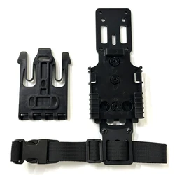Enhanced Tactical Modular Holster with QLS Kit and Drop Leg Platform for Police Gear (Black set)