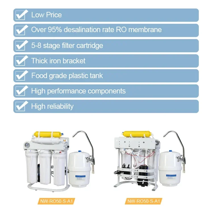 [NW-RO50-S-A1]Factory 5-8 Stage Under Sink Type Ro Water Filter Household Water Filter Purifier for home drinking under sink