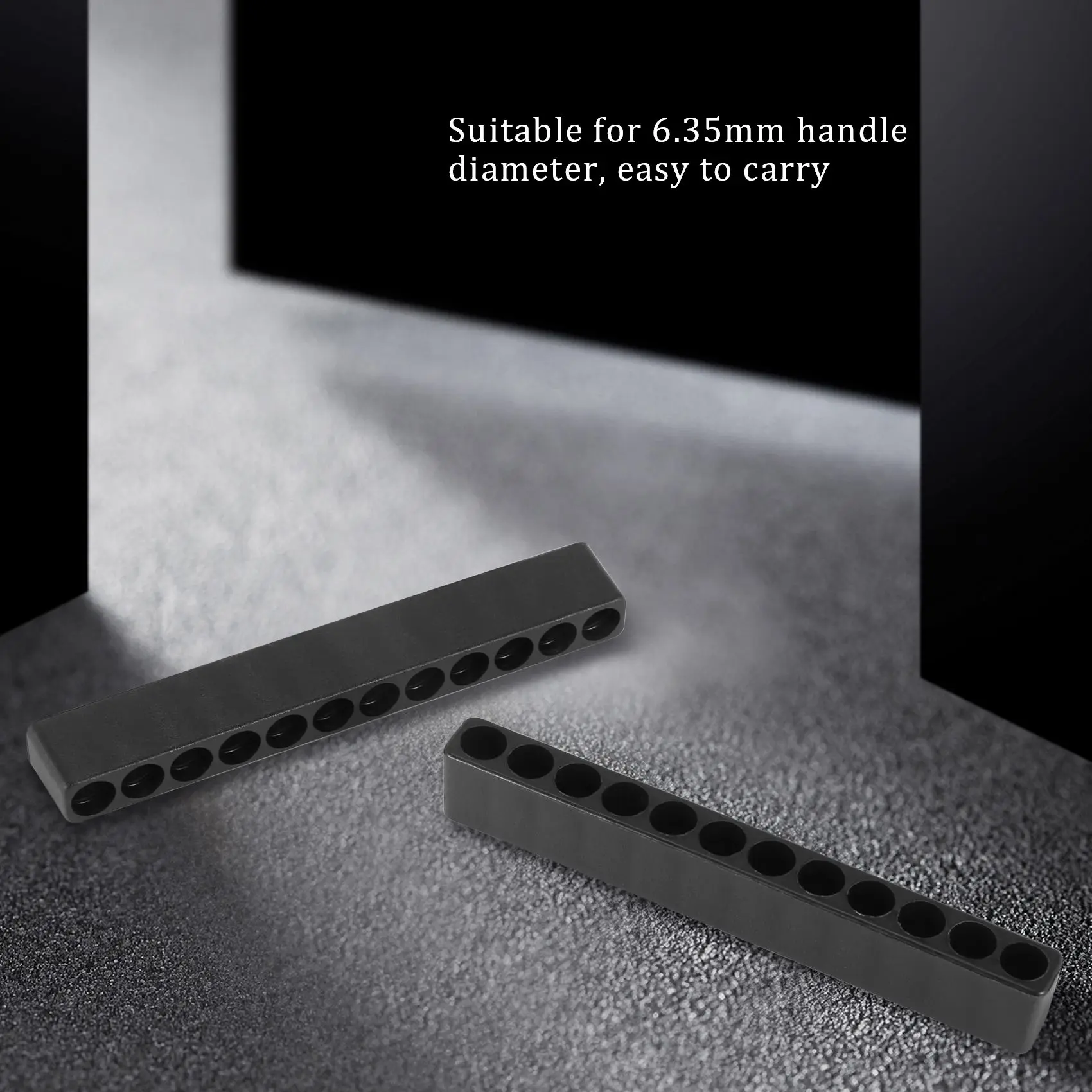

10pcs 12-Hole Screwdriver Bit Holder Box Block Black For Six Angle 6.35mm Handle