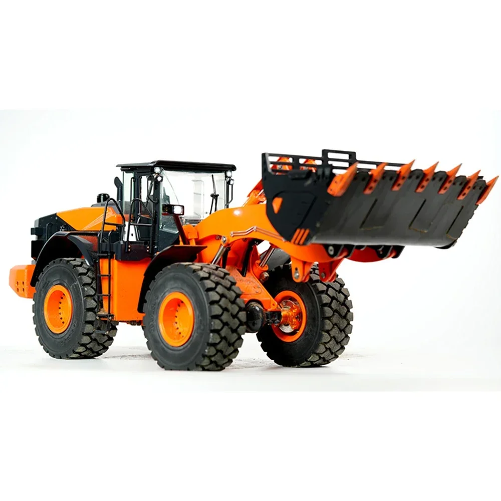 ZW370 RC Loader 1/14 JDM 198 RC Hydraulic Loader Metal Model RTR with Light and Sound System Engineering Remote Control Car Toy 5