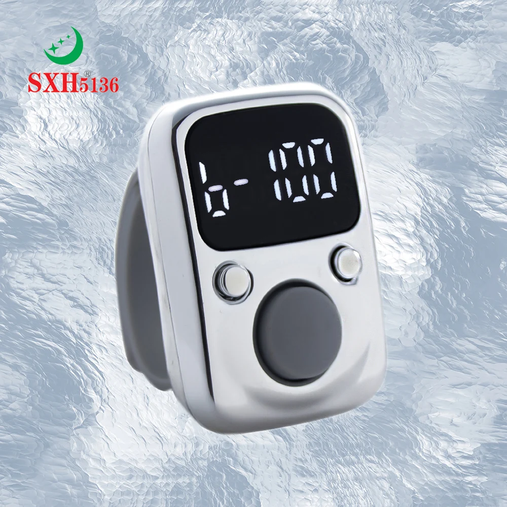 SXH5136 New Model 3203 Electric Finger Tally Counter With LED Screen Battery Replaceable Glow in Dark Digital Tasbih Zikr Ring hand tally counter smart zikr ring electronic counter