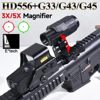 Eotech HD556 Red/Green Dot Reflection Scope Hunting G33 G43 3X Magnifier Sight Folding Side Flap G45 5X Magnifier Tactical Combo 1