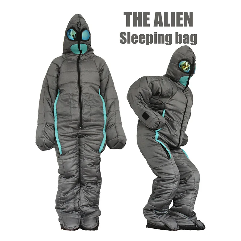 

Adult Sleeping Bag Full Body Wearable Suit Human Shaped Alien shaped Sleeping Pouch for Travel Outdoor Hiking
