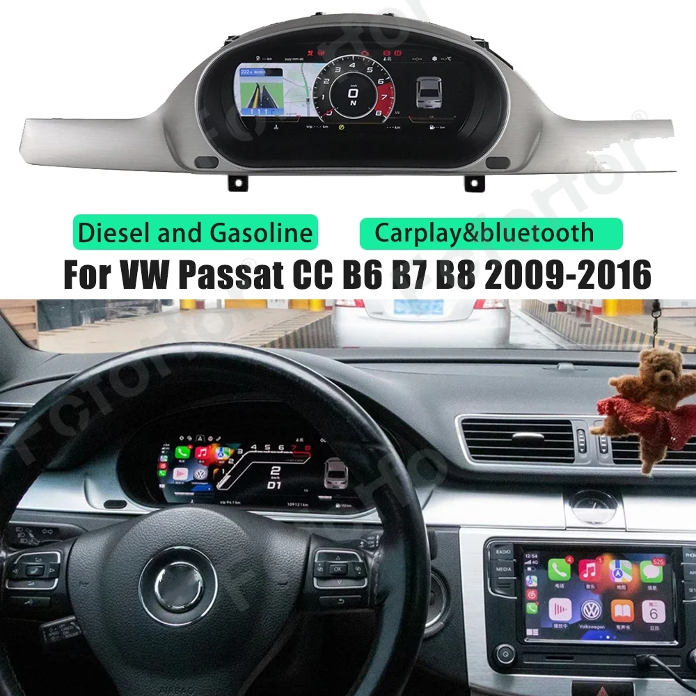 

Новинка 2024, ЖК Цифровая панель приборной панели для VW Passat B6 B7 B8 Passat CC, виртуальный инструмент, кластер кабины, ЖК спидометр