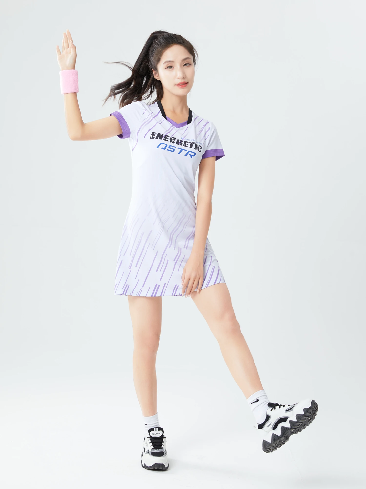 Sport Woman Tennis Dress Spring&Summer New Badminton Wear Skirt Short-Sleeve Quick Dry Slim Workout Sportswear for Ladies