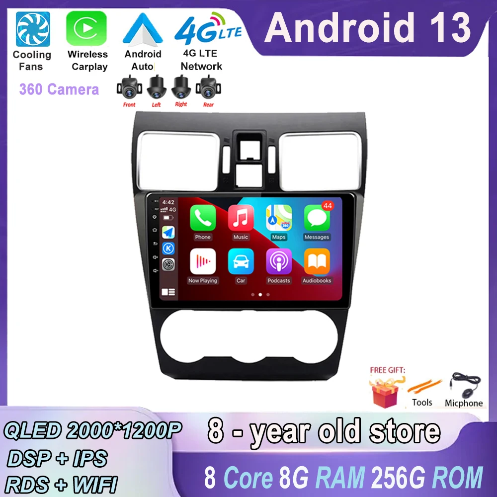 

DSP 360 Bluetooth Navigation Multimedia Camera For Subaru Forester 4 SJ 2016 - 2021 Car Android 13 Player Video GPS