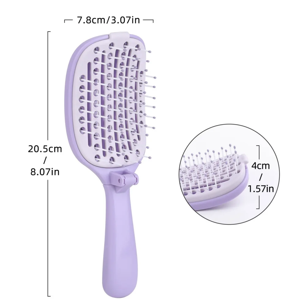 셀프 클린 헤어 브러쉬 두피 마사지기, 곱슬머리 방지 볼륨 브러쉬, 휴대용 헤어 스타일링 도구, 부드럽고 풍성한 헤어 스타일링 액세서리