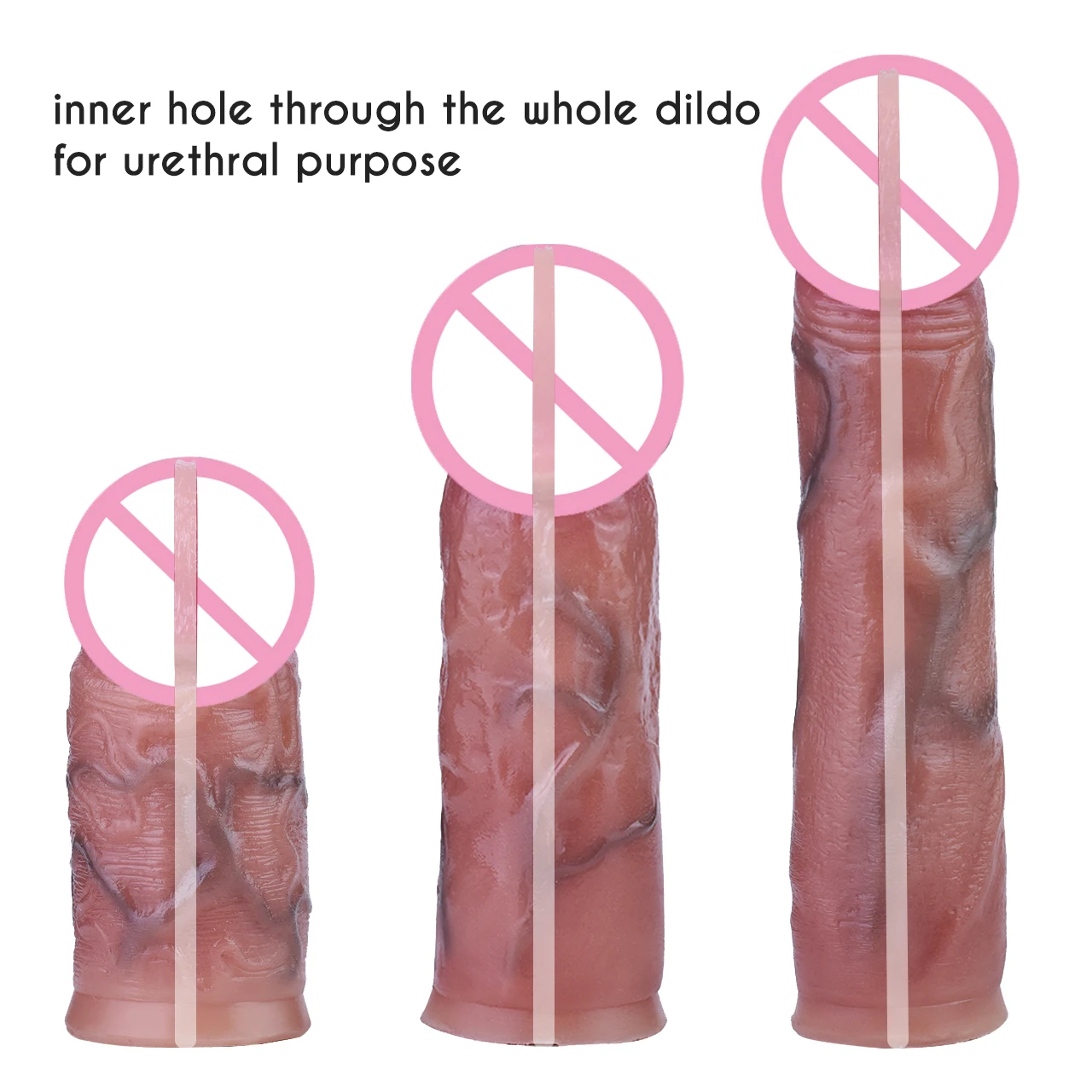 FRRK Skin Feeling Strap Realistic Didlo On Chastity Cage Device With Urethral Catheter Negative пояс верности Male Sex Toy sex toys