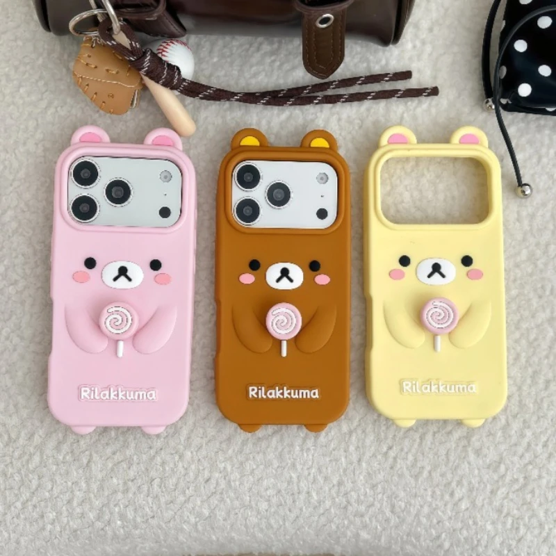 Adorable Rilakkuma Cartoon Soft Silicone Phone Case - Shockproof Cover