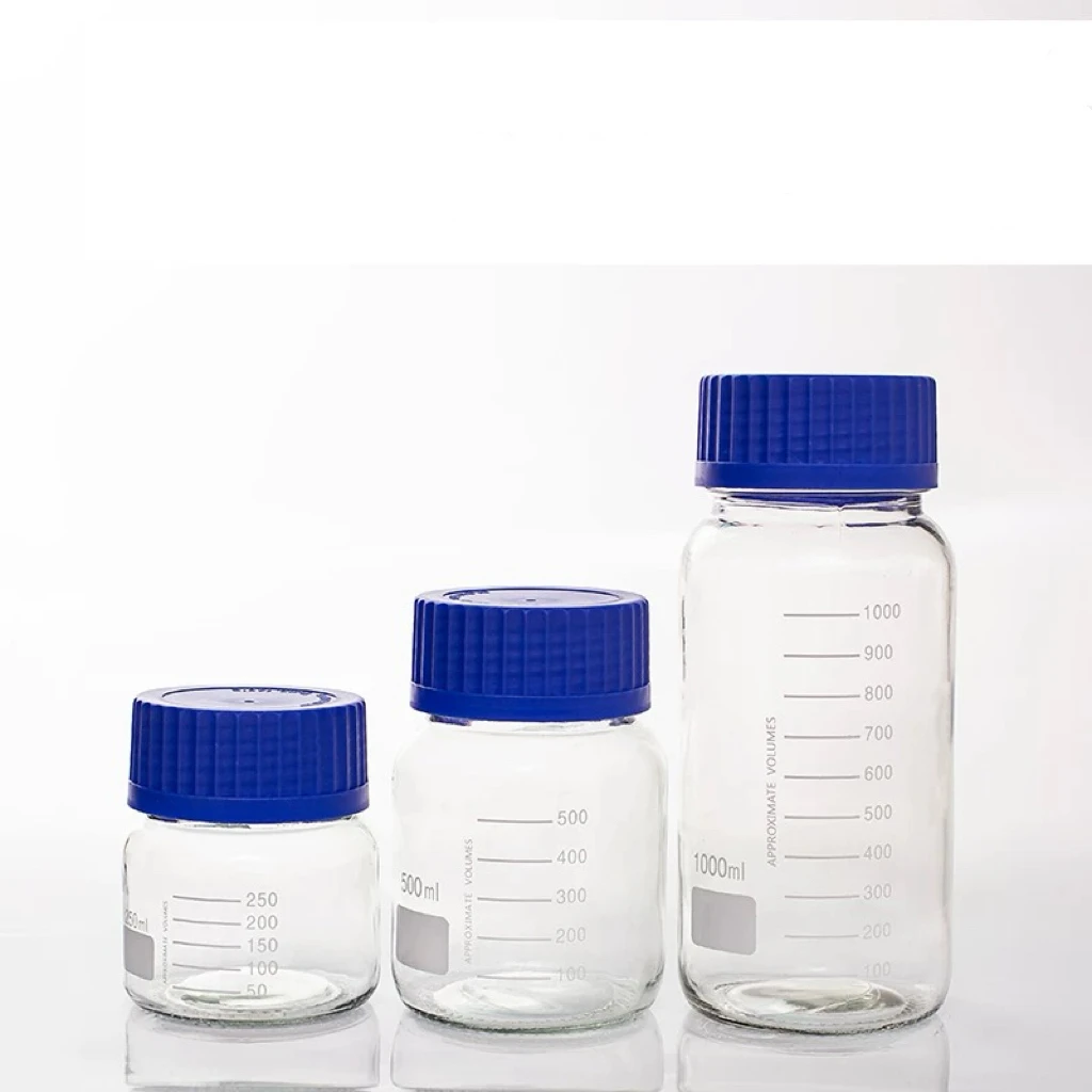 25 مللي إلى 1000 مللي مختبر شفاف/بني غطاء برغي كاش...